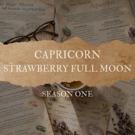 Strawberry Moon Full Moon in Capricorn Grimoire Page