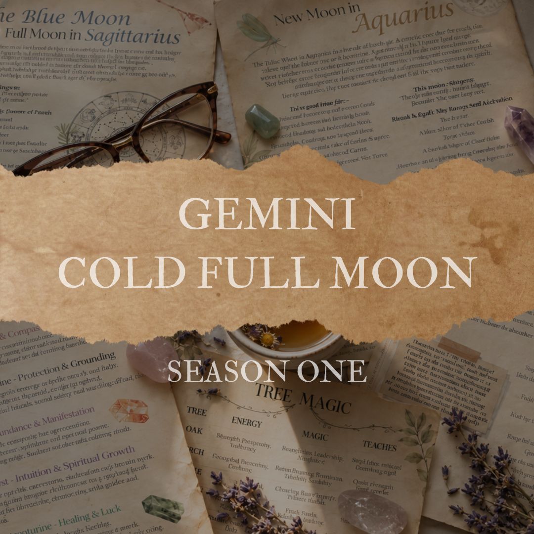 Cold Moon Full Moon in Gemini Grimoire Page Season One